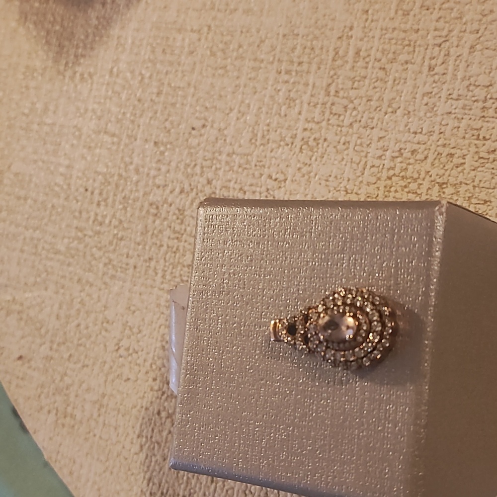 Elegant Pink Morganite With Mossanite Diamonds Pendant Necklace - Picture 4 of 4